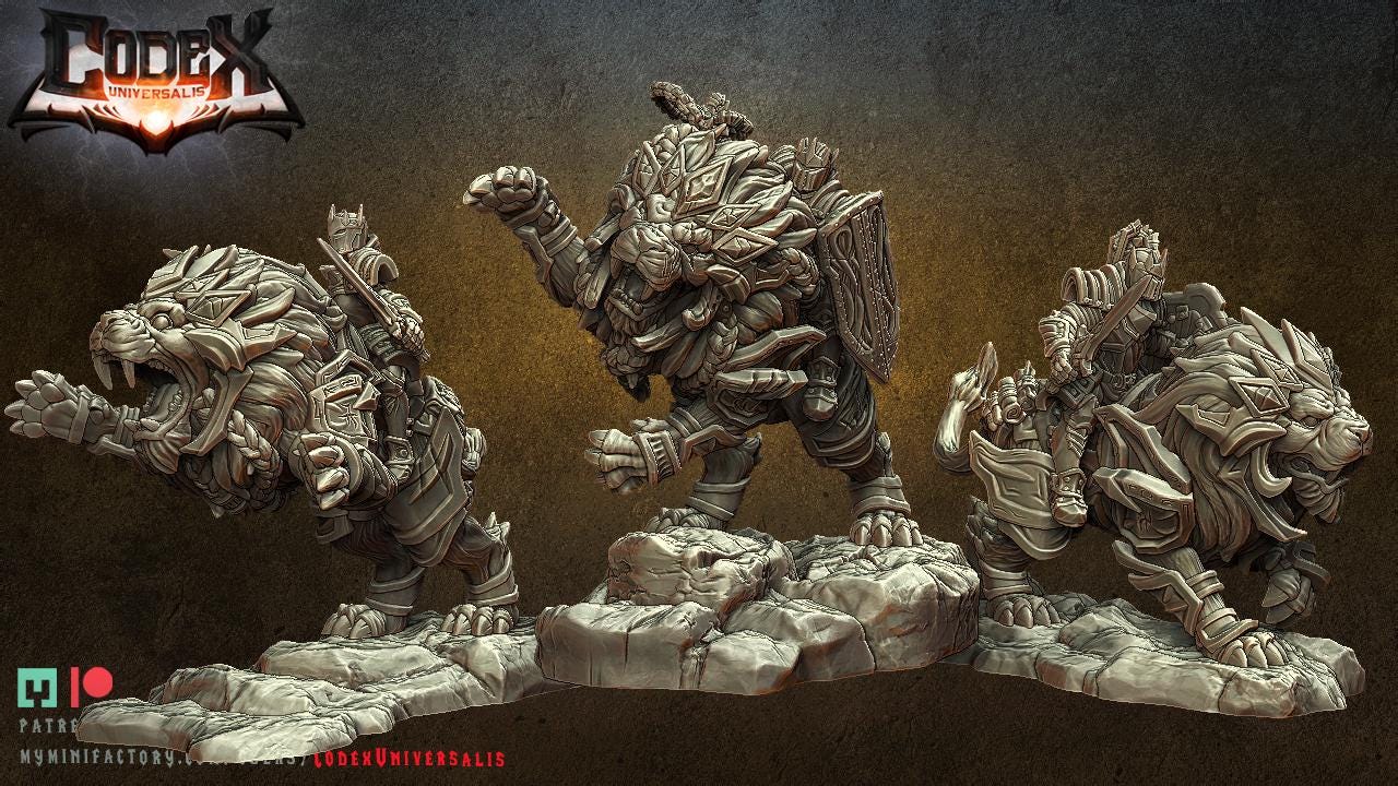 Black Lion Knighthood, Knightly Hero Miniatures for Tabletop Roleplaying games by Codex Universalis