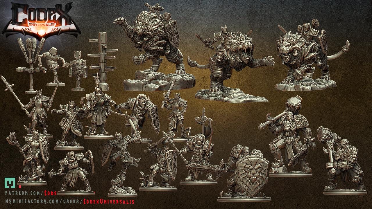 Black Lion Knighthood, Knightly Hero Miniatures for Tabletop Roleplaying games by Codex Universalis