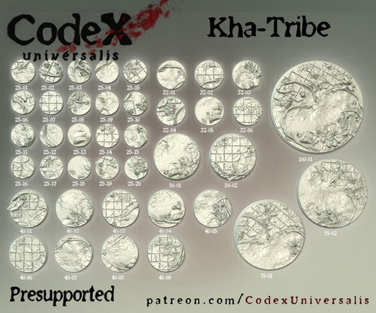 Overgrown Temple Round and Oval Bases for use in Tabletop Wargames by Codex Universalis