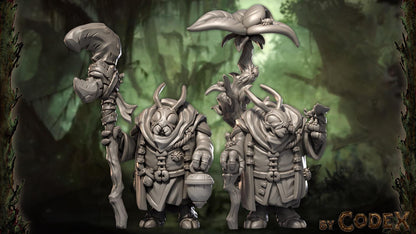 Qrivak and Shravek, Bug People Miniatures for Tabletop Roleplaying games by Codex Universalis