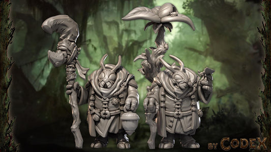 Qrivak and Shravek, Bug People Miniatures for Tabletop Roleplaying games by Codex Universalis
