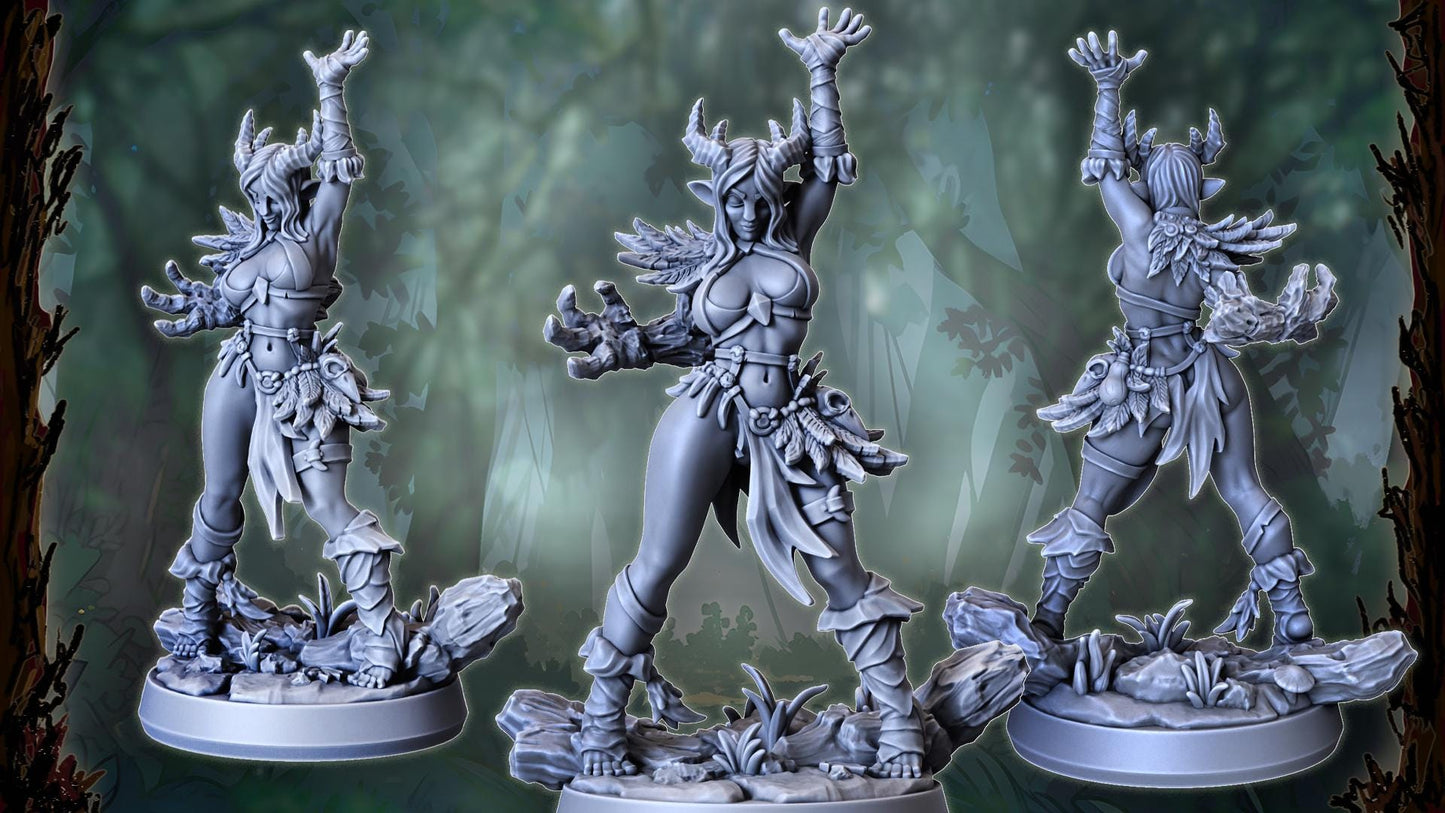 Zellora and Rhadus, Heroic Forest Spirit Miniature for Tabletop Roleplaying games by Codex Universalis