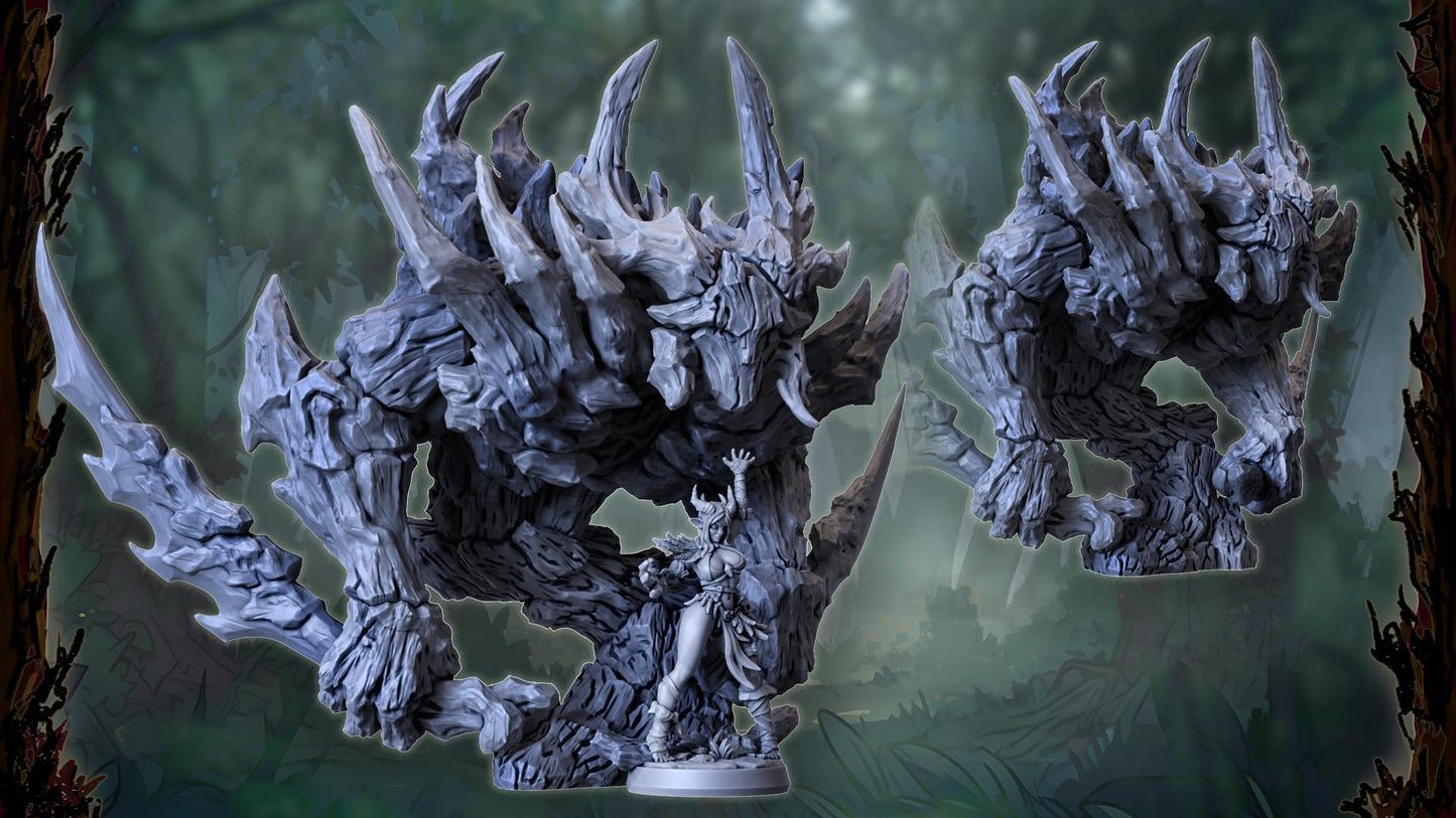 Zellora and Rhadus, Heroic Forest Spirit Miniature for Tabletop Roleplaying games by Codex Universalis