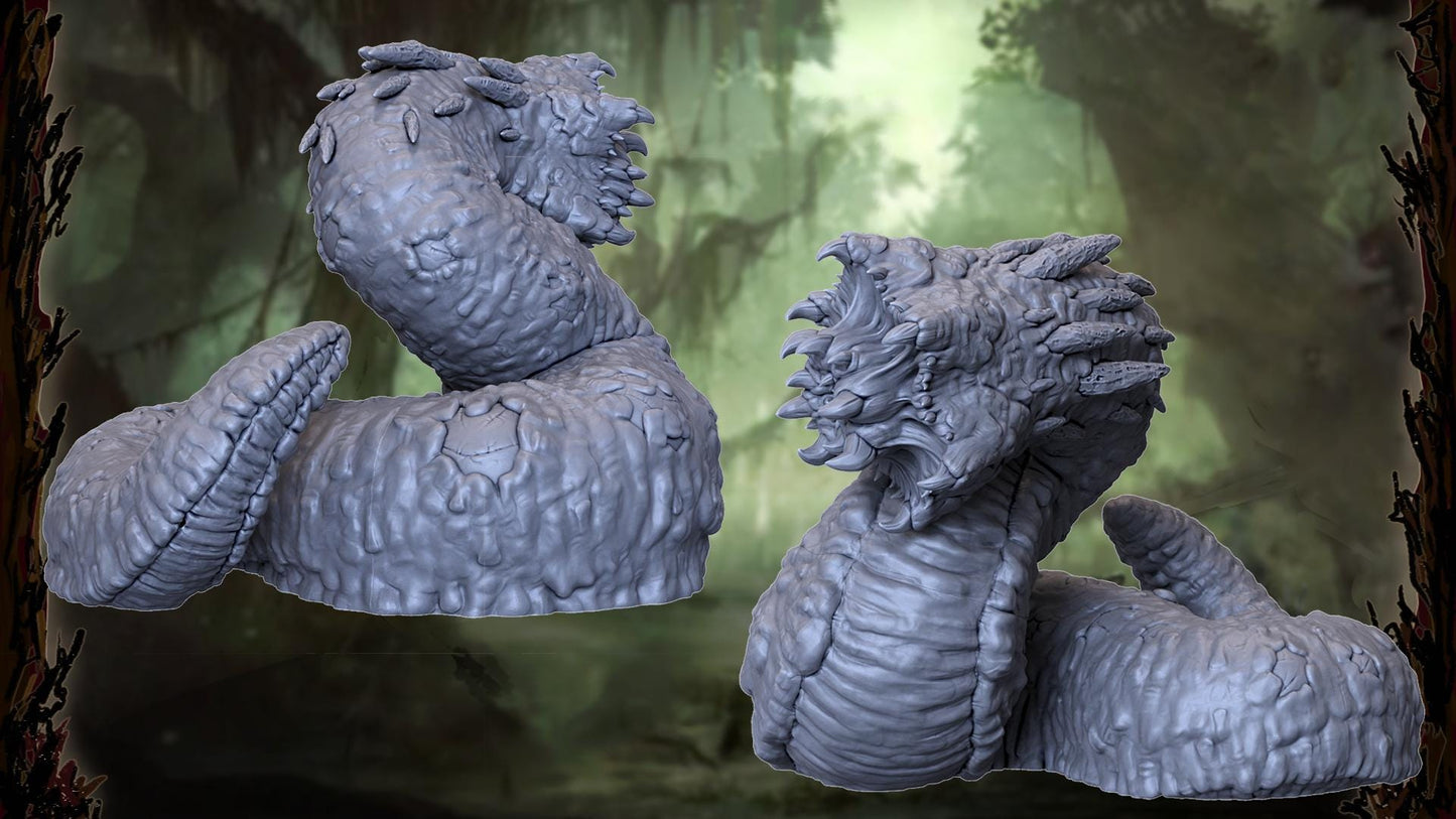 Ghugut, Swamp Wurm, Monstrous Worm Miniature for Tabletop Roleplaying games by Codex Universalis