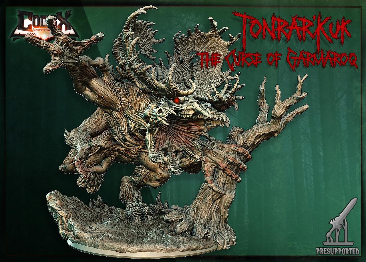 Tonrar'Kuk, the Curse of Garmarok, Monstrous Wendigo Miniature for Tabletop Roleplaying games by Codex Universalis