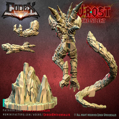 Urost, the Silent, Heroic Lava Monster Miniature for Tabletop Roleplaying games by Codex Universalis