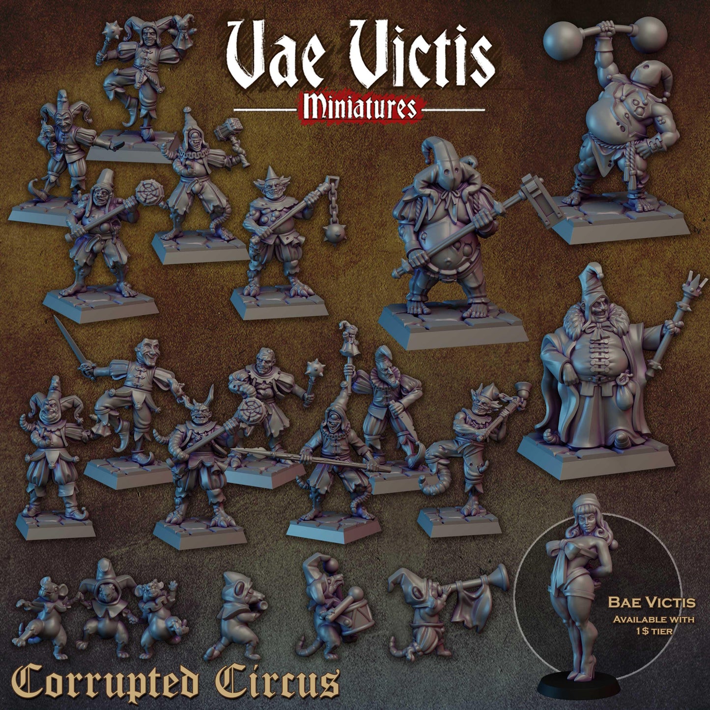 Corrupted Circus Miniatures, Bits and Weapon Conversions Fantasy by Vae Victis, perfect for Fantasy tabletop Wargames