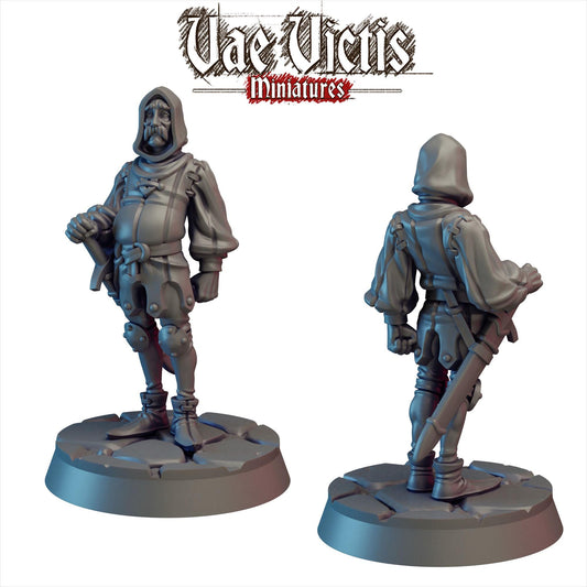 Tired guard, Cursed City Mercenary, Mercenary Miniatures by Vae Victis, perfect for Fantasy Wargames and Tabletop RPGs