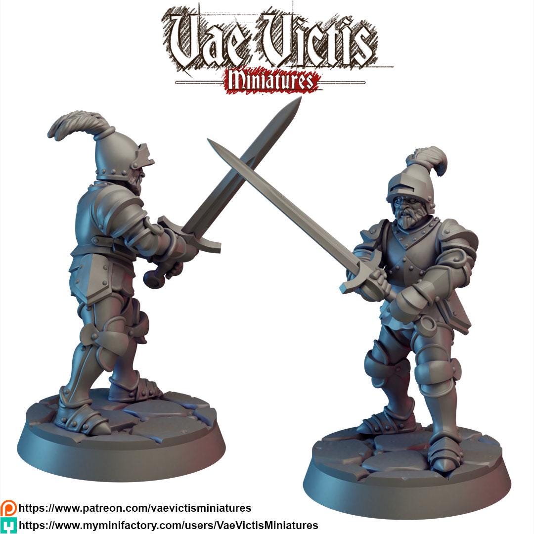 Royal Knights, Adventurers and Mercenaries by Vae Victis, perfect for Fantasy Wargames and Tabletop RPGs