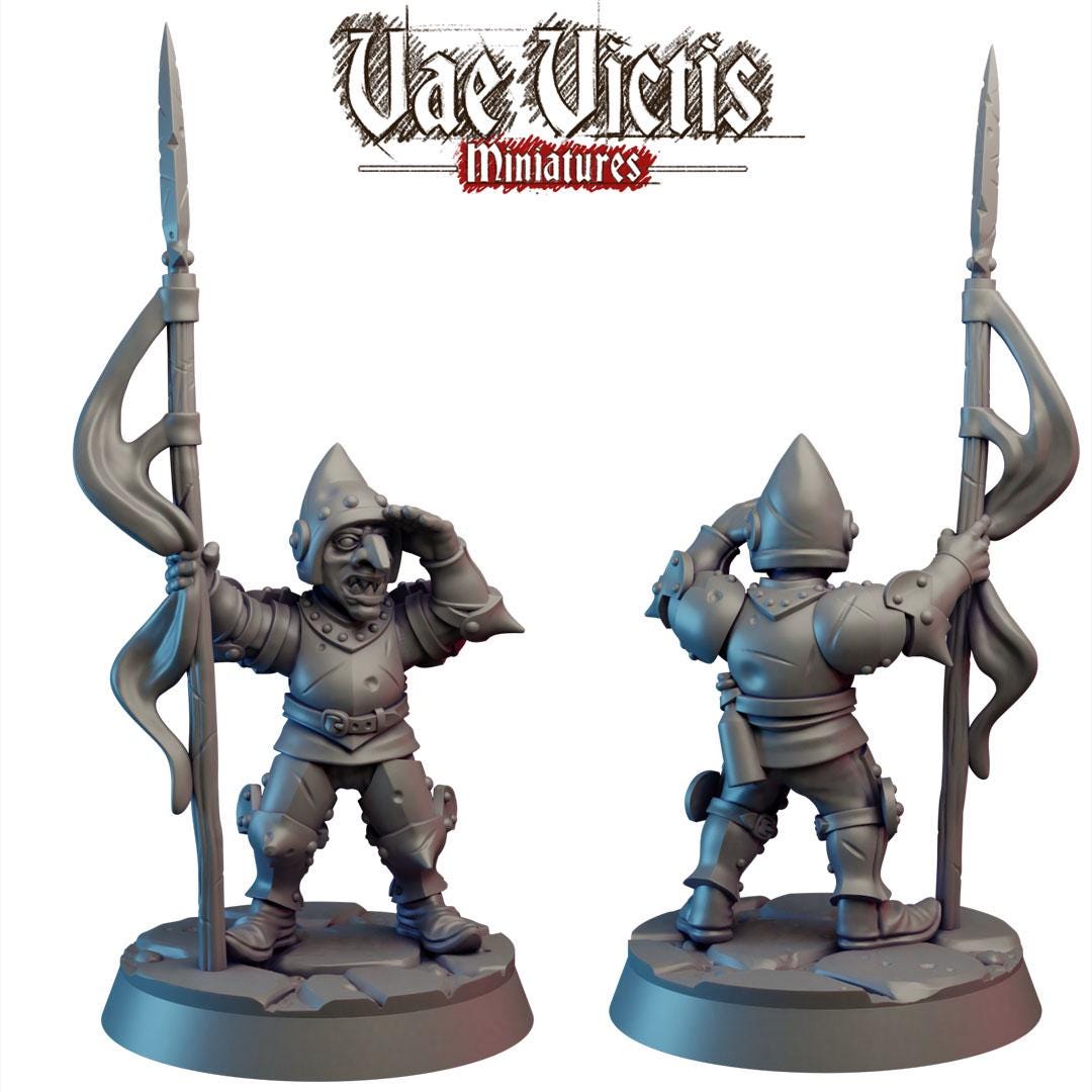 Goblin guards, Adventurers and Mercenaries by Vae Victis, perfect for Fantasy Wargames and Tabletop RPGs