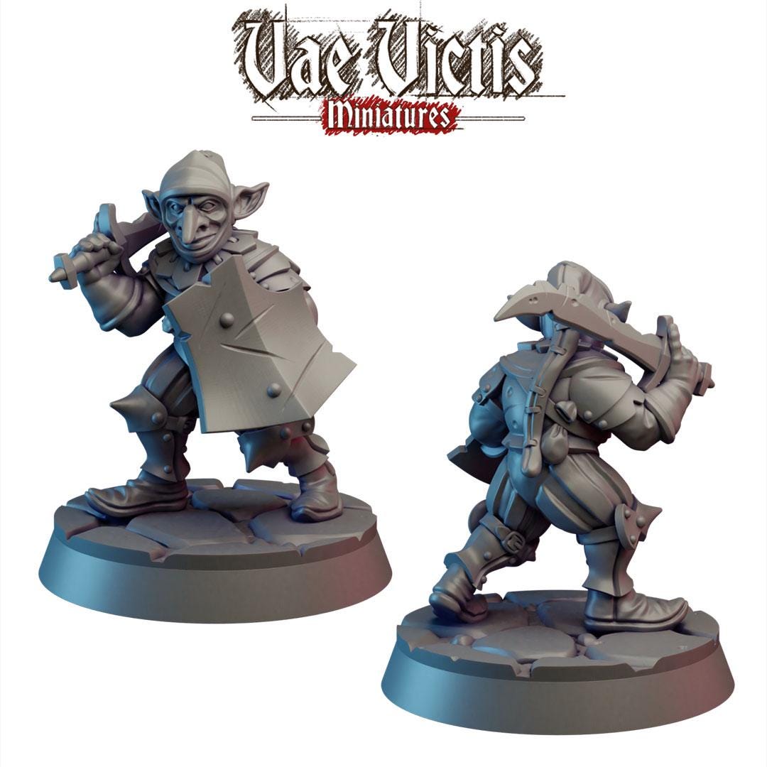 Goblin guards, Adventurers and Mercenaries by Vae Victis, perfect for Fantasy Wargames and Tabletop RPGs