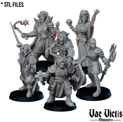 Adventuring Party Miniatures, Vae Victis RPG, Wargame Figures