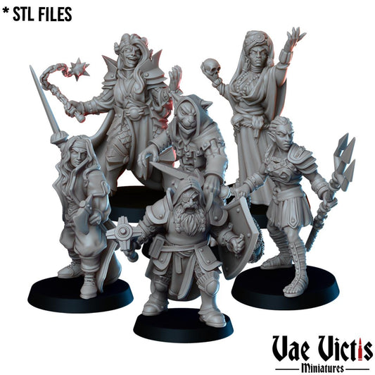 The Adventuring party, Adventurers and Mercenaries by Vae Victis, perfect for Fantasy Wargames and Tabletop RPGs