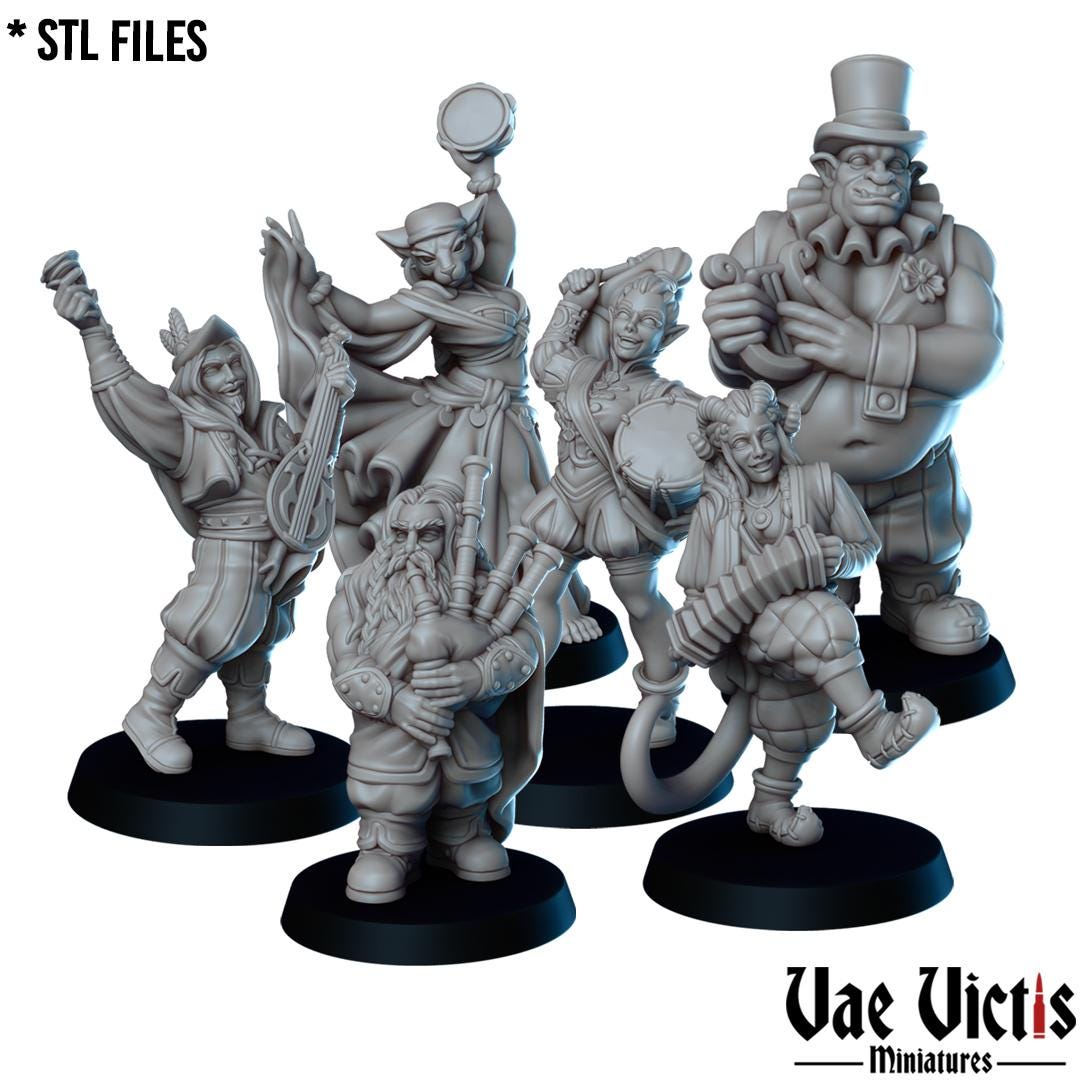 The Itinerant band, Adventurers, Civilians and Mercenaries by Vae Victis, perfect for Fantasy Wargames and Tabletop RPGs