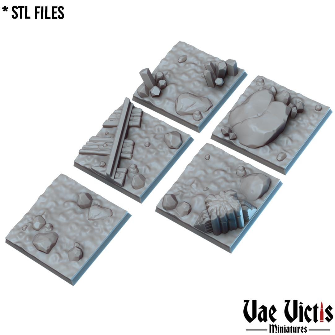 Cave and Mine bases Round and Square Bases for use in Tabletop Wargames by Vae Victis
