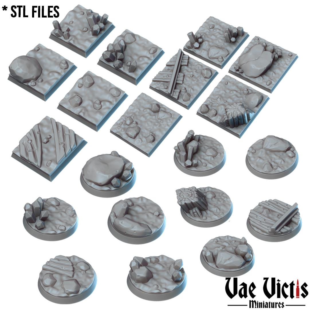 Cave and Mine bases Round and Square Bases for use in Tabletop Wargames by Vae Victis