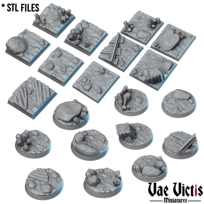 Cave and Mine bases Round and Square Bases for use in Tabletop Wargames by Vae Victis