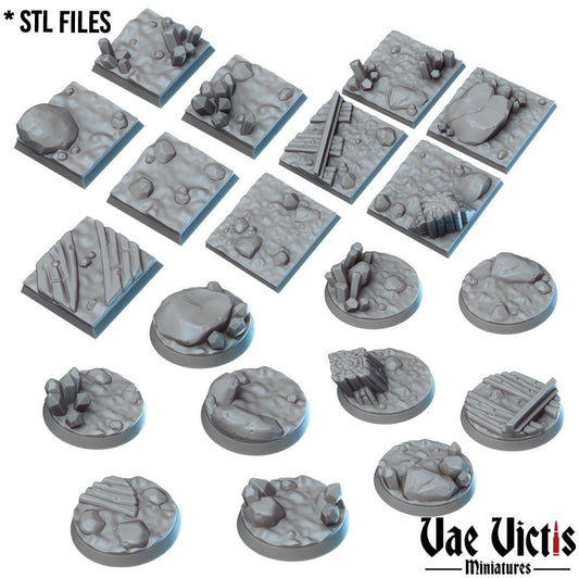 Cave and Mine bases Round and Square Bases for use in Tabletop Wargames by Vae Victis