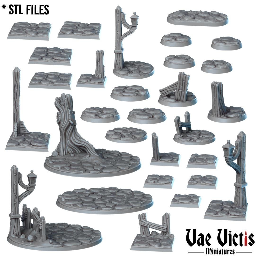 Road Round and Square Bases for use in Tabletop Wargames by Vae Victis