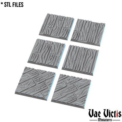 Wood Floor Round and Square Bases for use in Tabletop Wargames by Vae Victis