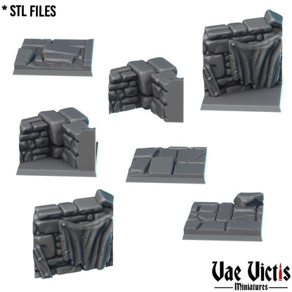 Stone Floors Round and Square Bases for use in Tabletop Wargames by Vae Victis
