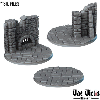Stone Floors Round and Square Bases for use in Tabletop Wargames by Vae Victis