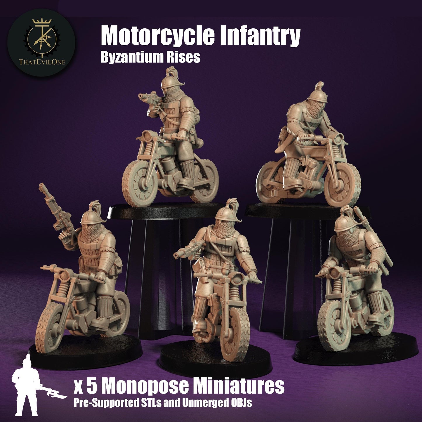 Foederatii Motorcycle Infantry, Semi-Modular Sci-Fi warriors by ThatEvilOne, Sci-fi Wargames Proxy