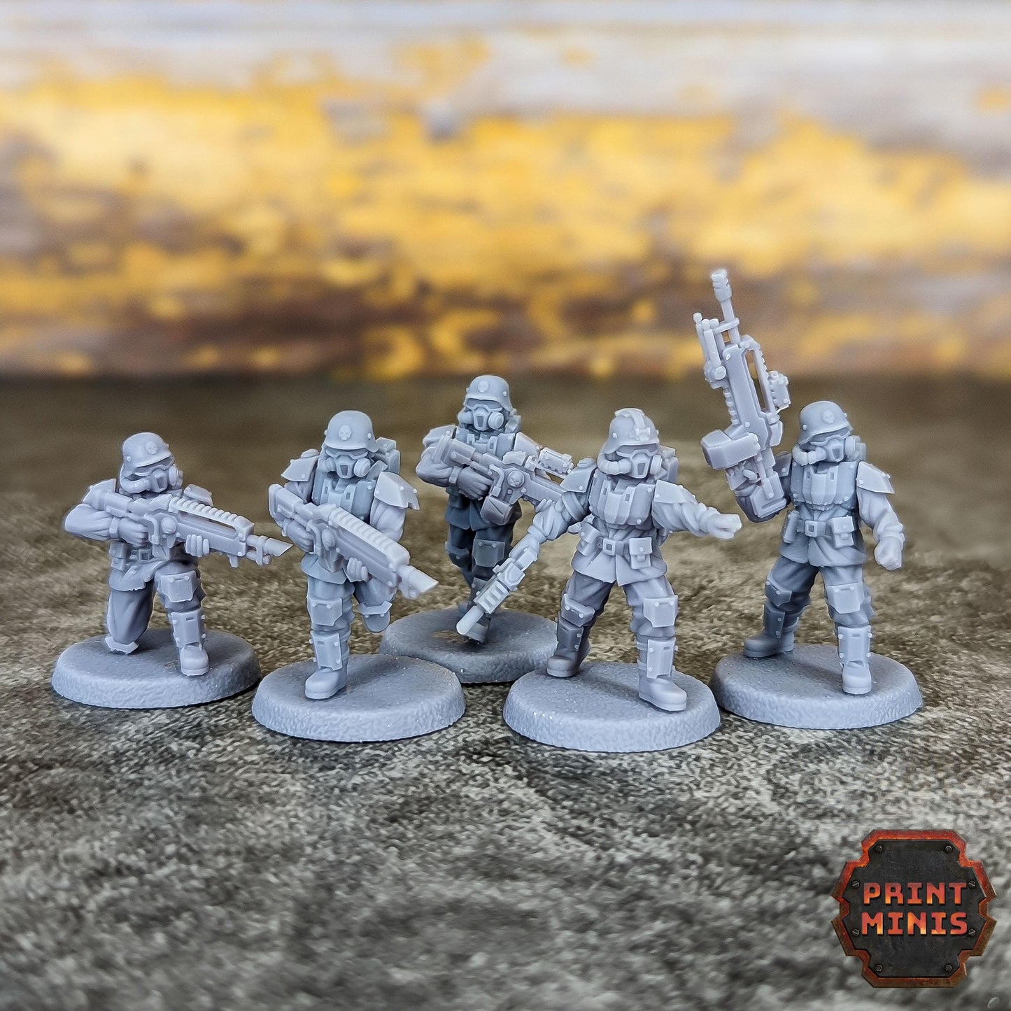 Light Infantry - Kaledon Fortis Army, Sci-Fi Space Militia Soldiers by Print Minis