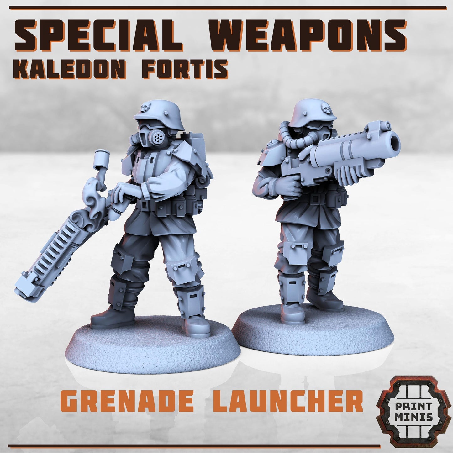 Special Weapons - Kaledon Fortis Army, Sci-Fi Space Militia Soldiers by Print Minis