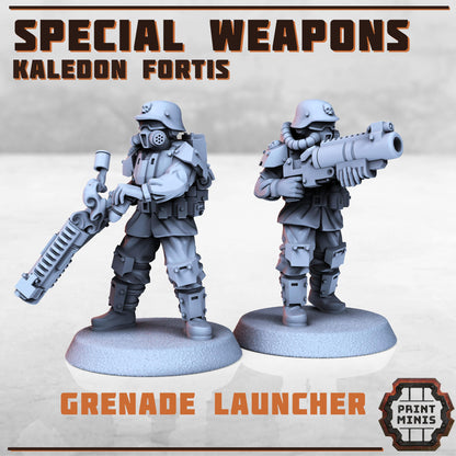 Special Weapons - Kaledon Fortis Army, Sci-Fi Space Militia Soldiers by Print Minis