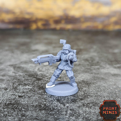 Command Squad - Kaledon Fortis Army, Sci-Fi Space Militia Soldiers by Print Minis