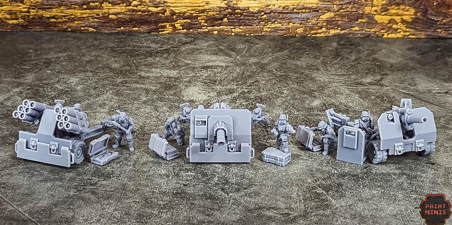 Heavy Battery - Kaledon Fortis Army, Sci-Fi Space Militia Soldiers by Print Minis