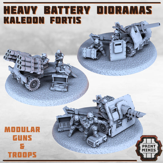 Heavy Battery - Kaledon Fortis Army, Sci-Fi Space Militia Soldiers by Print Minis