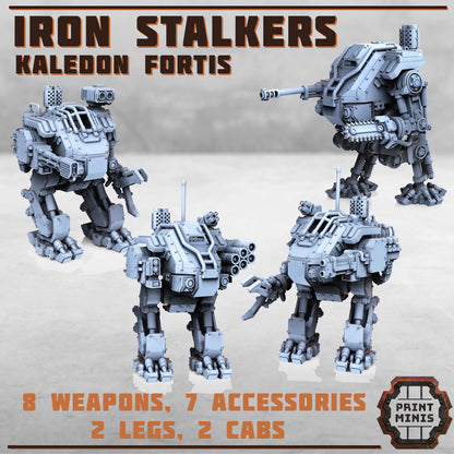 Iron Stalker Mech Kit - Kaledon Fortis Army, Sci-Fi Space Militia Soldiers