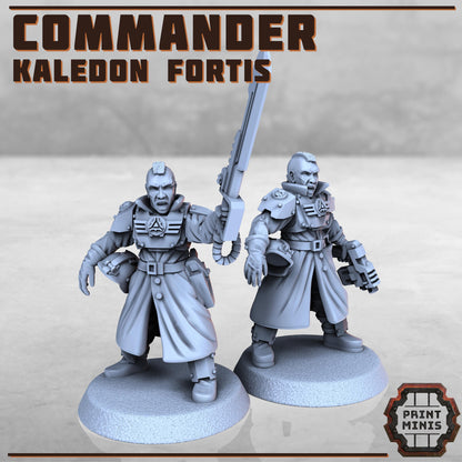 Kaledon Commander - Kaledon Fortis Army, Sci-Fi Space Militia Soldiers by Print Minis