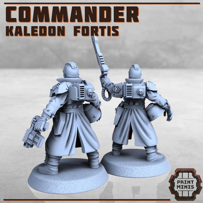 Kaledon Commander - Kaledon Fortis Army, Sci-Fi Space Militia Soldiers by Print Minis