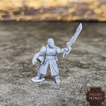Kaledon Commander - Kaledon Fortis Army, Sci-Fi Space Militia Soldiers by Print Minis