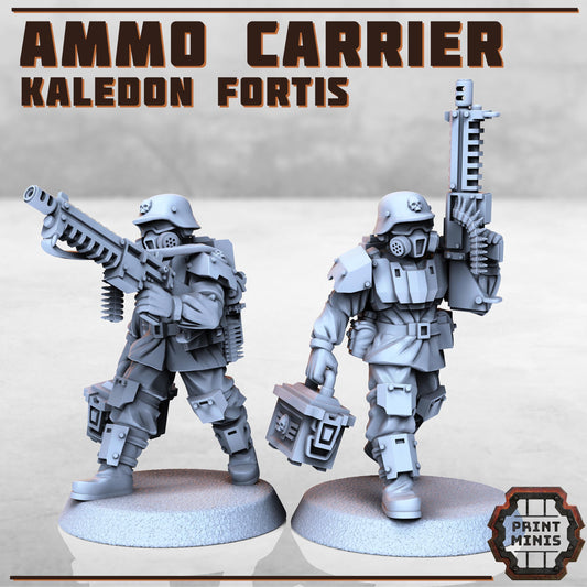 Ammo Carrier - Kaledon Fortis Army, Sci-Fi Space Militia Soldiers by Print Minis