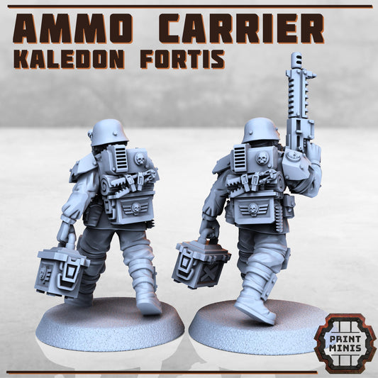 Ammo Carrier - Kaledon Fortis Army, Sci-Fi Space Militia Soldiers by Print Minis