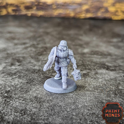 Ammo Carrier - Kaledon Fortis Army, Sci-Fi Space Militia Soldiers by Print Minis