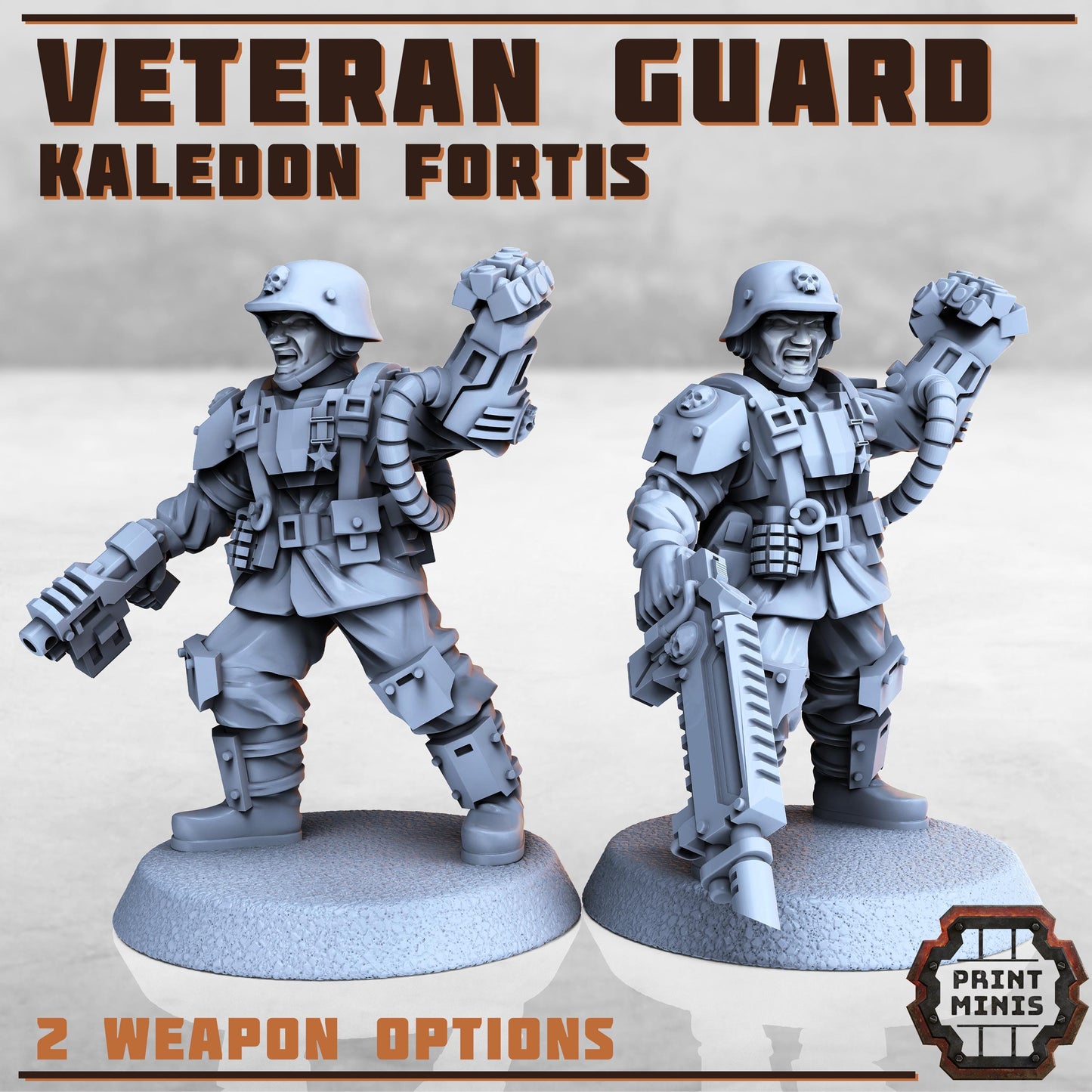 Command Squad - Kaledon Fortis Army, Sci-Fi Space Militia Soldiers by Print Minis