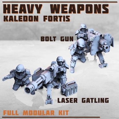 Heavy Weapons Squad - Kaledon Fortis Army, Sci-Fi Space Militia Soldiers by Print Minis