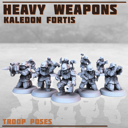 Heavy Weapons Squad - Kaledon Fortis Army, Sci-Fi Space Militia Soldiers by Print Minis