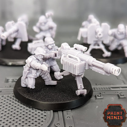 Heavy Weapons Squad - Kaledon Fortis Army, Sci-Fi Space Militia Soldiers by Print Minis