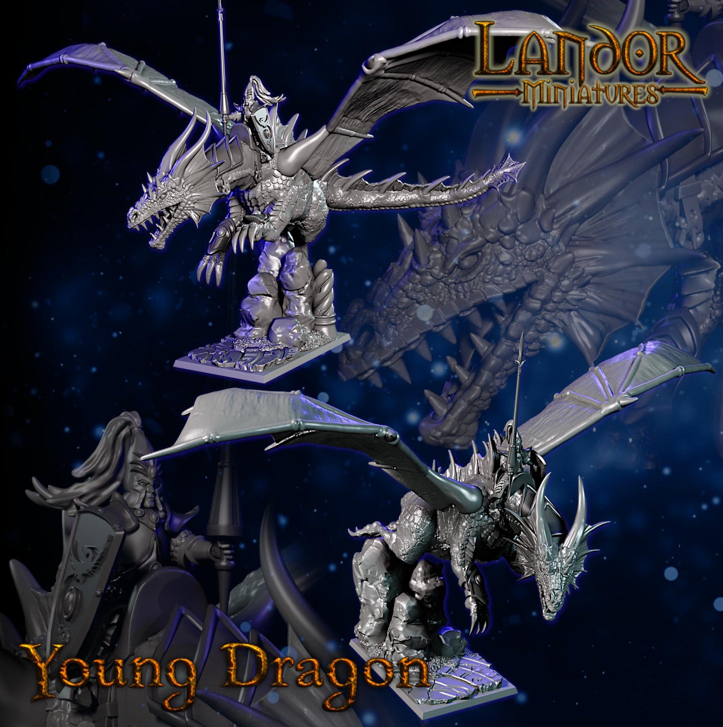 Hero on Young Dragon, Modular High Elven miniatures by Landor Miniatures! High Elves for Fantasy Wargames
