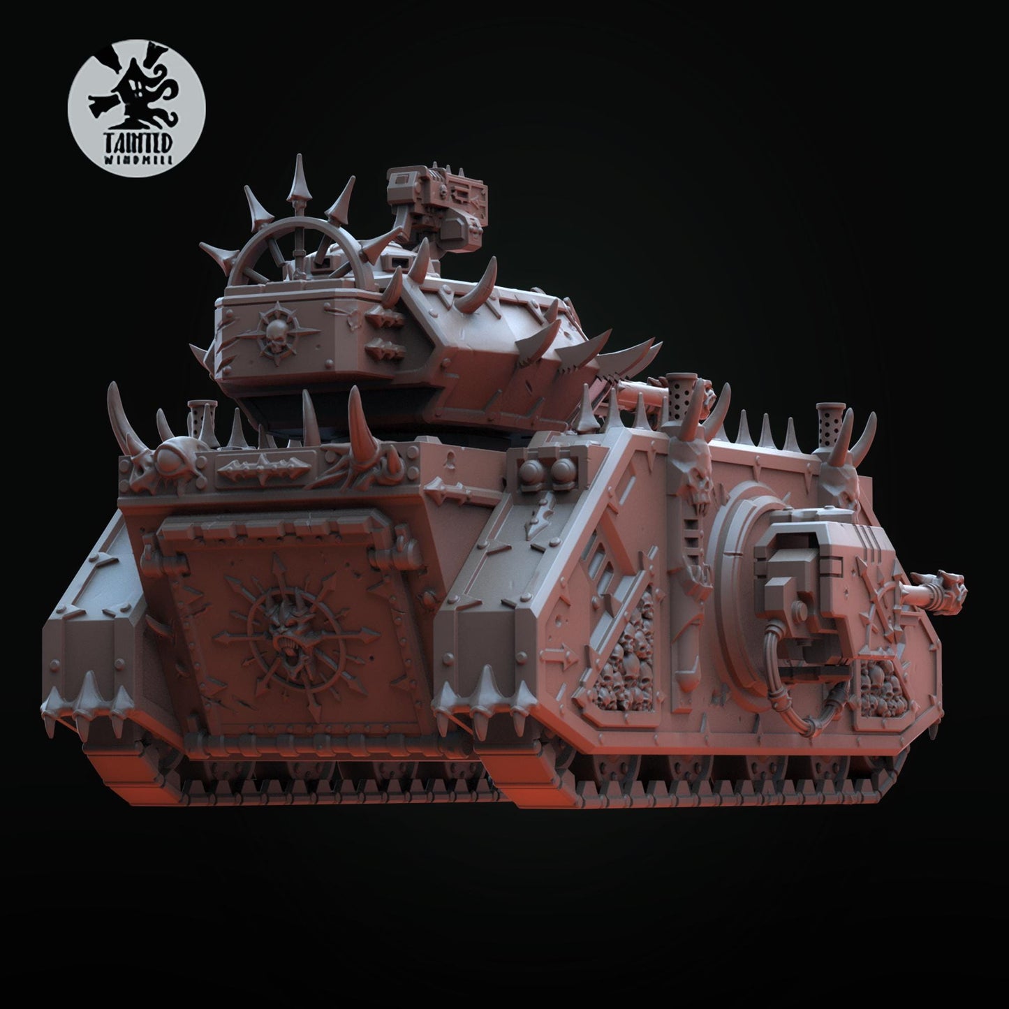 Marauder Fighting Vehicle, Chaos Space Marine Transport Vehicle Sculpted by Tainted Windmill for Wargames set in the Grimdark Future