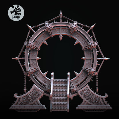 Void Gates, Chaotic Daemonic Terrain Feature Sculpted by Tainted Windmill for Wargames set in the Grimdark Future
