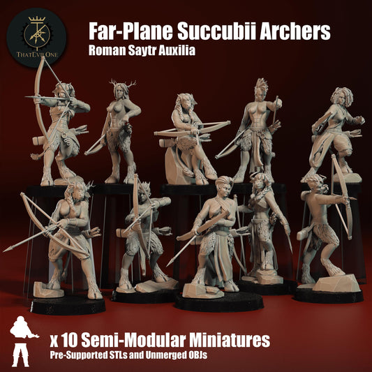 Saytr Far-Plane Succubii Archers, Monopose Sci-Fi warriors by ThatEvilOne, Sci-fi Wargames Proxy, Demonic Roman-inspired army