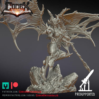 Kharnaxa attacking, Demonic Heroic Miniature for Tabletop Roleplaying games by Codex Universalis