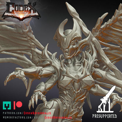 Kharnaxa attacking, Demonic Heroic Miniature for Tabletop Roleplaying games by Codex Universalis